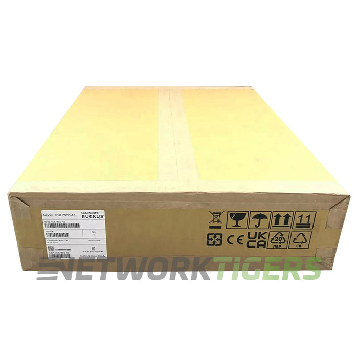 NEW Ruckus ICX7550-48-E2 48x 1GB RJ-45 2x 40GB QSFP+ Front-to-Back Air Switch