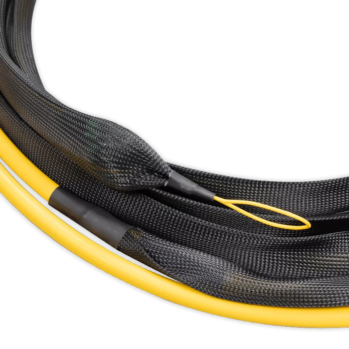 Pre-terminated MPO 4x4 Shuffle Trunk Cable, 256 Fibers, 32xMPO-8 APC (Male) to 32xMPO-8 APC (Male), Single Mode (OS2), Type 4, LSZH, 0.35dB Max, Breakout 80cm, Yellow