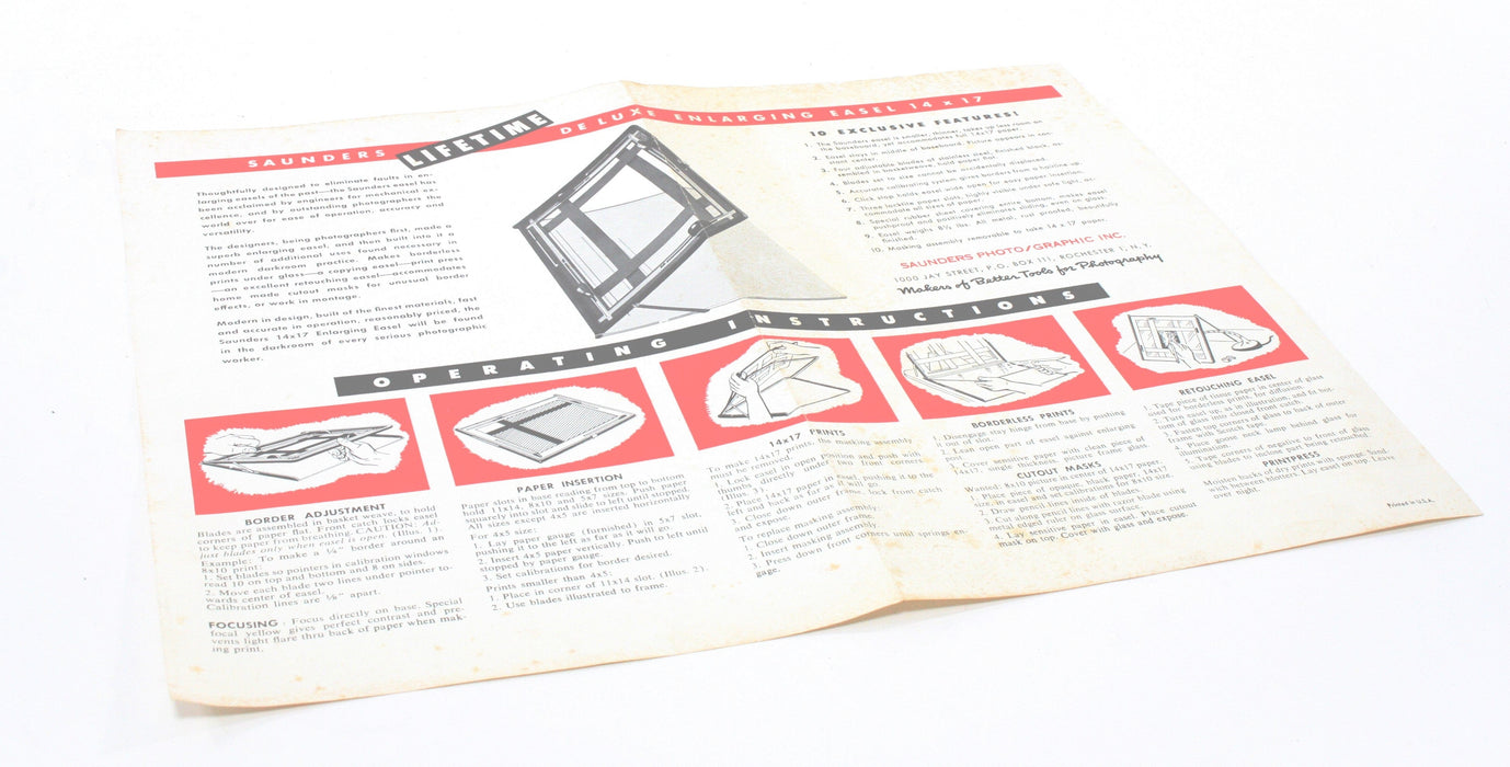 Saunders 14x17 Four Blade Easel