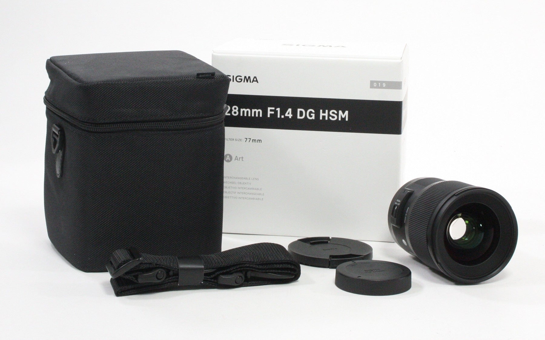 Sigma 28mm f/1.4 DG HSM Art Lens for Canon EF Mount with Case.