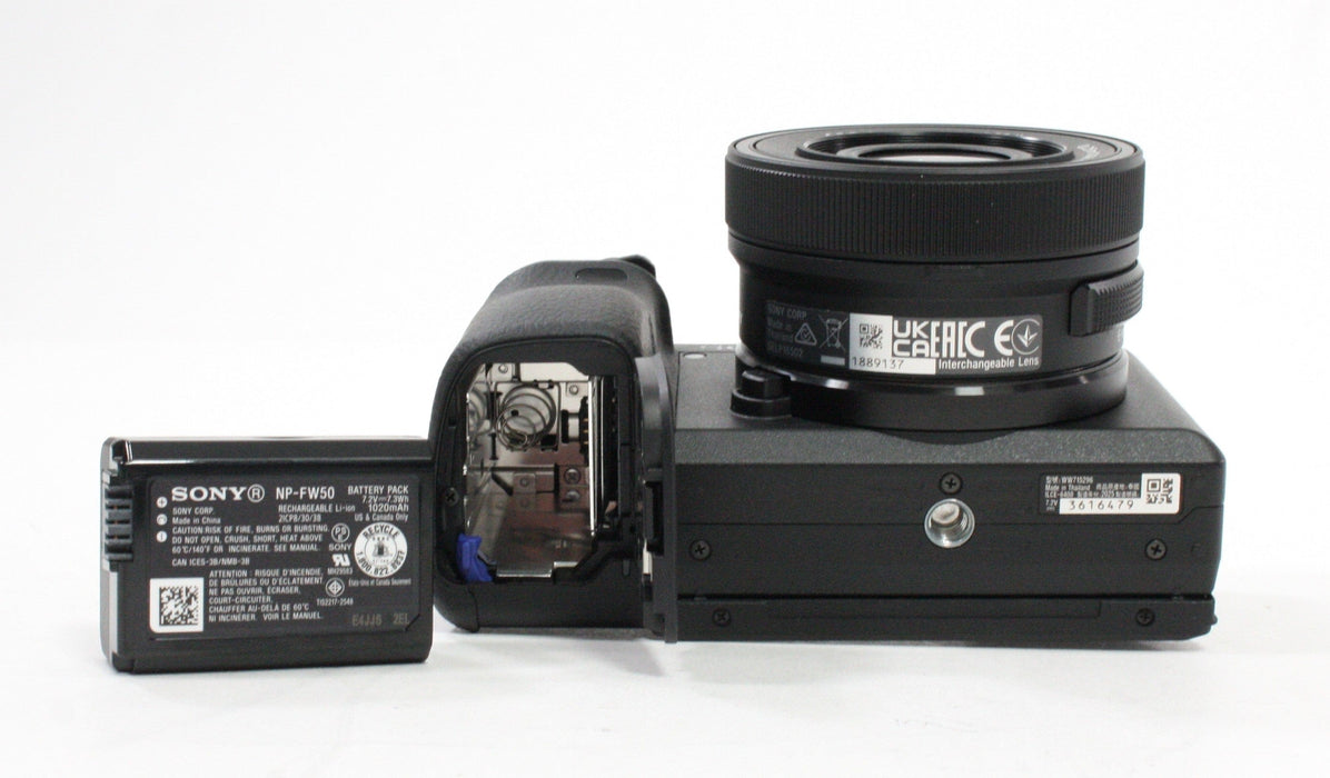 Sony 6400 Mirroless Digital Camera w 16-50mm f/3.5-5.6 & 3-Battery Charger Kit Shutter Count only 16