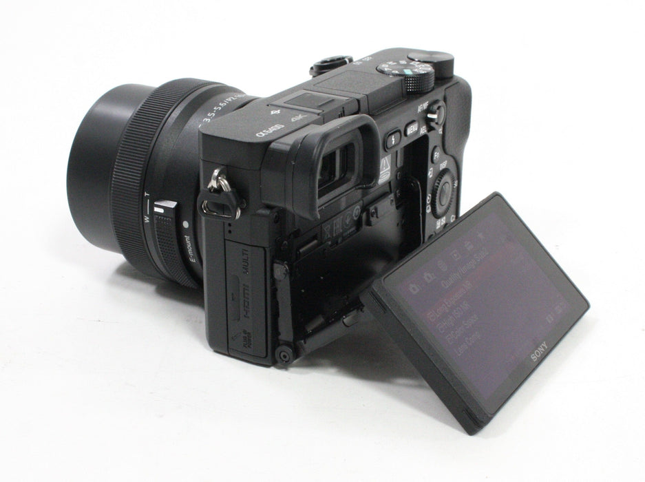 Sony 6400 Mirroless Digital Camera w 16-50mm f/3.5-5.6 & 3-Battery Charger Kit Shutter Count only 16