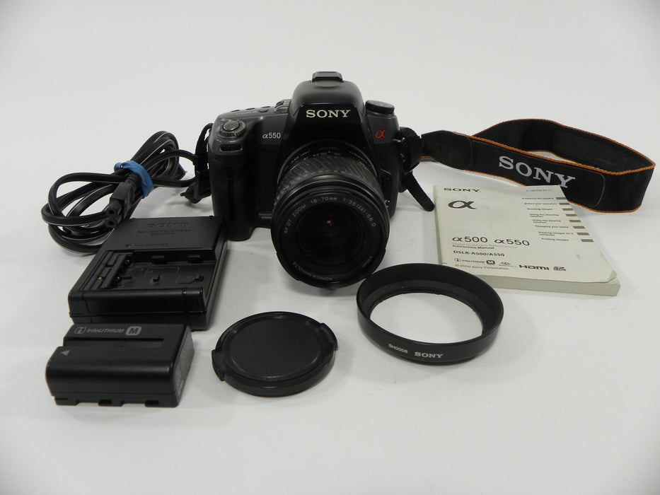 Sony a550 14mp Digital SLR w/Minolta AF DT Zoom 18-70 Shutter Ct. 29,943