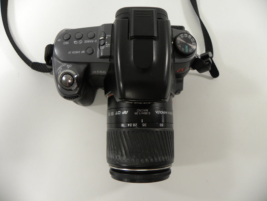 Sony a550 14mp Digital SLR w/Minolta AF DT Zoom 18-70 Shutter Ct. 29,943