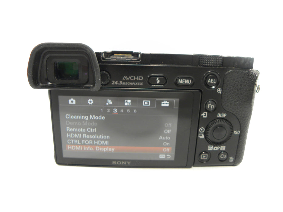 Sony a6000 24.3mp Digital Mirrorless E Mount Body Only Shutter Ct. 36,285