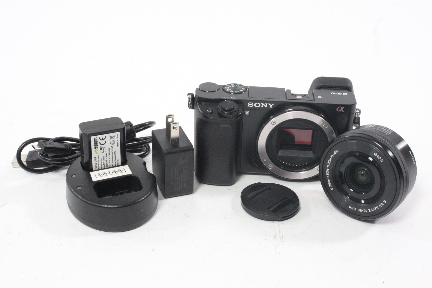 Sony A6000 Mirrorless Digital Camera with 16-50mm f/3.5-5.6 PZ OSS Lens with Shutter Count 7,211