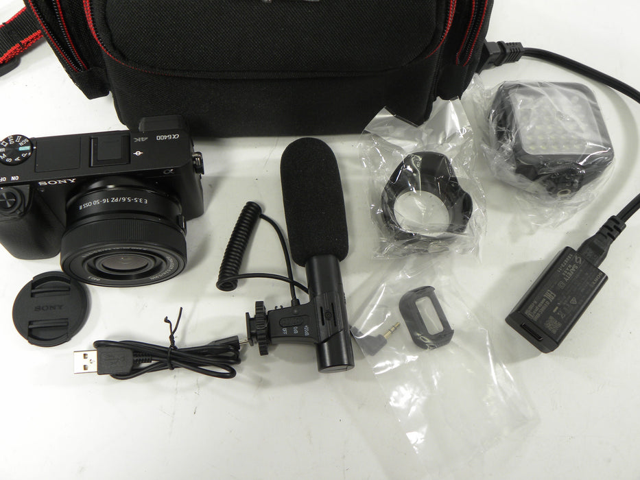 Sony a6400 24.2mp Mirrorless digital w/PZ II 16-50 OSS Shutter Ct. 32