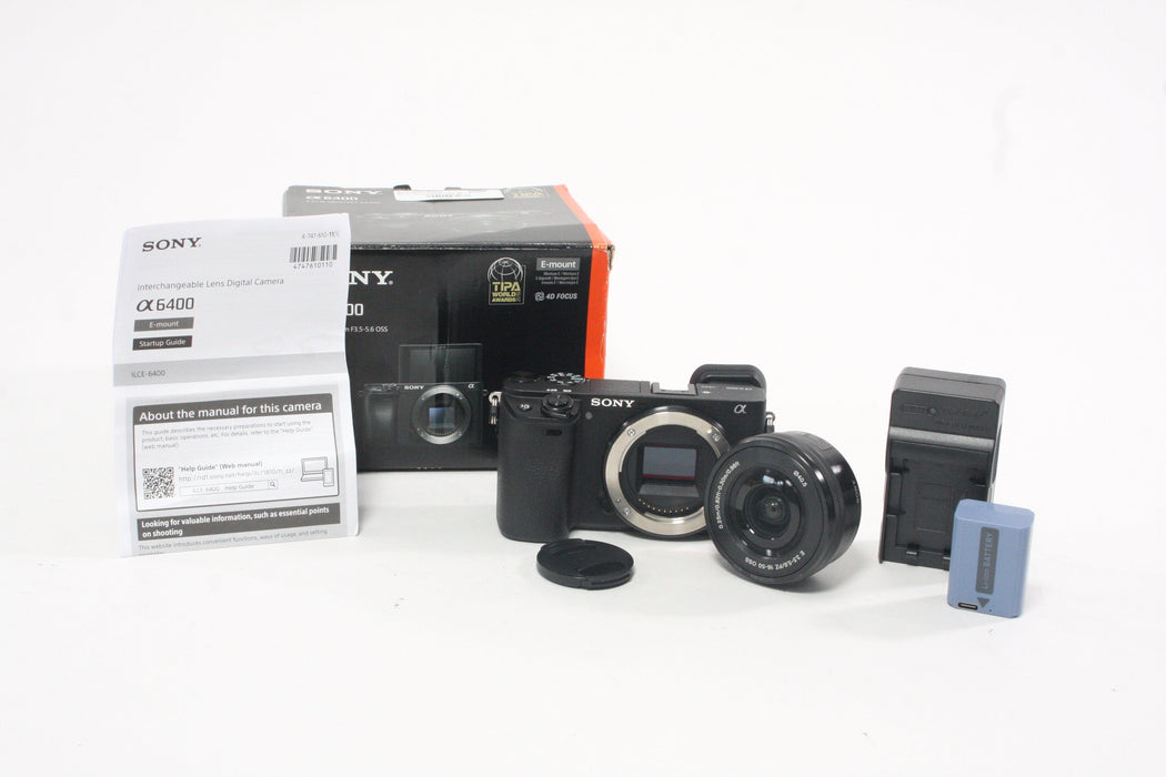 Sony a6400 Digital Mirrorless Camera with 16-50mm f/3.5-5.6 PZ Lens with Shutter Count 7,538