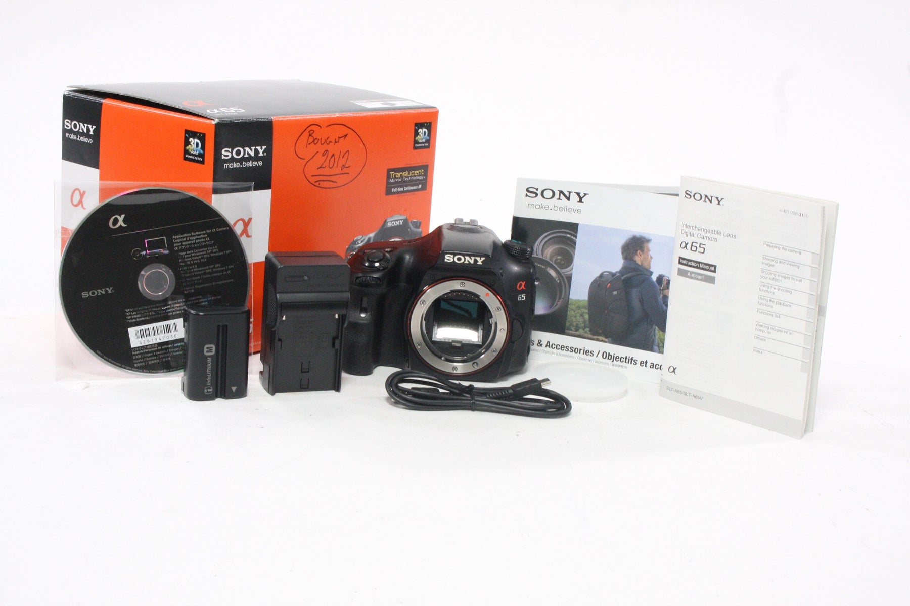 Sony a65 Digital Mirrorless Camera Body with a Shutter Count of 77,993