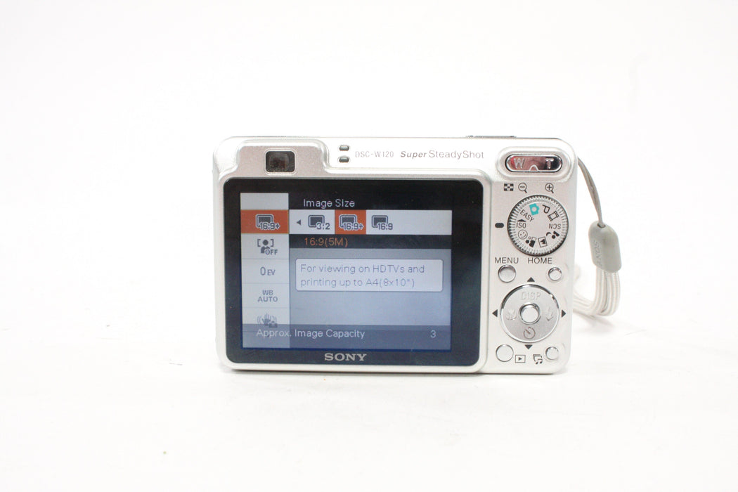 Sony Cyber-shot DSC-W120 Digital Point-and-Shoot Camera 4x Zoom 7.2mp