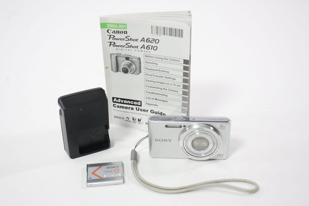 Sony Cybershot DSC-W830 Digital Point and Shoot Camera 8x Zoom 20.1mp (silver)