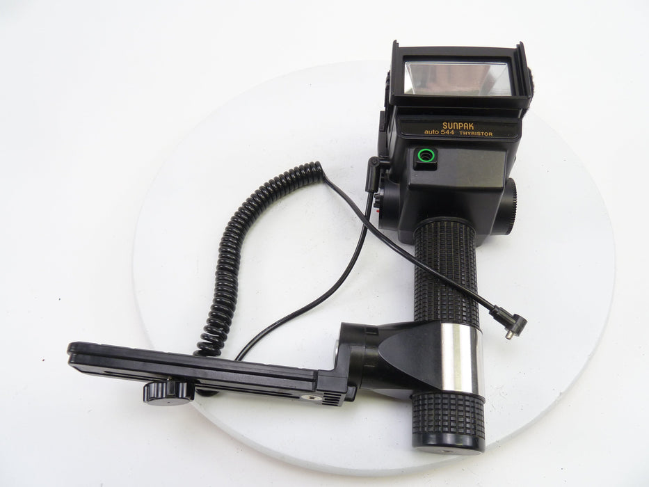 Sunpak 544 Handle Mount Flash with Brackets and Cords