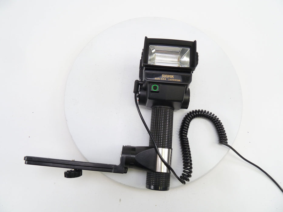 Sunpak 544 Handle Mount Flash with Brackets and Cords