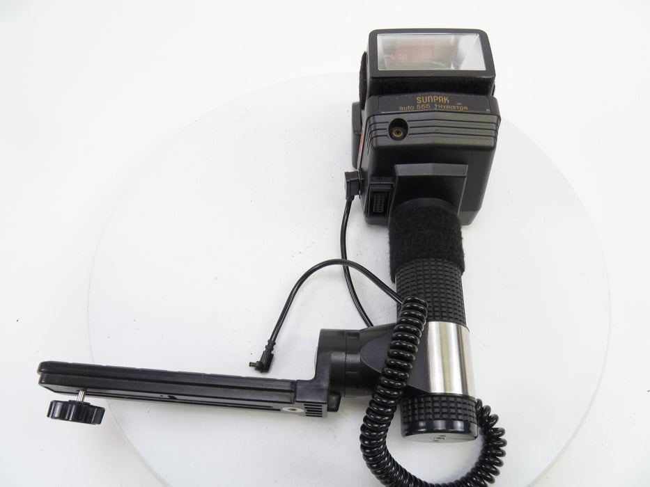 Sunpak 555 Handle Mount Flash with Brackets and Cords