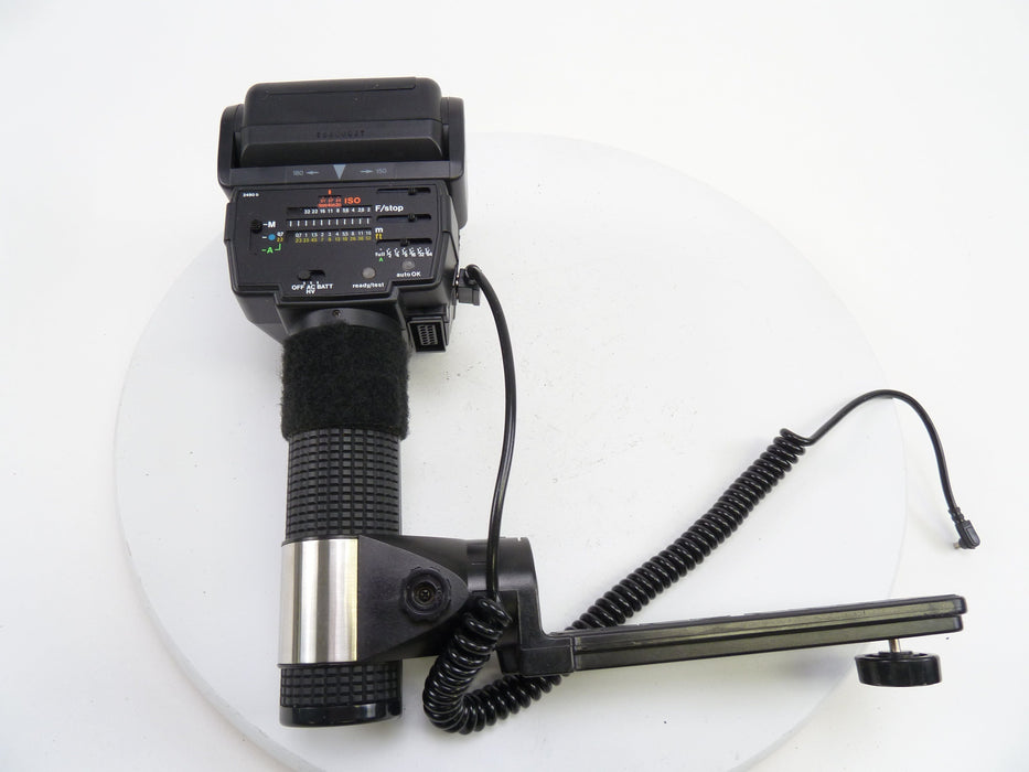 Sunpak 555 Handle Mount Flash with Brackets and Cords