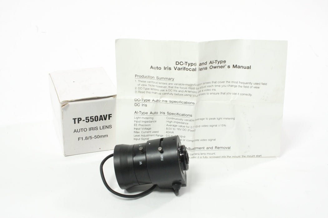 Telpix AU TP550AVF Auto Iris Vari-Focal 5-50mm CCTV Security Camera Lens