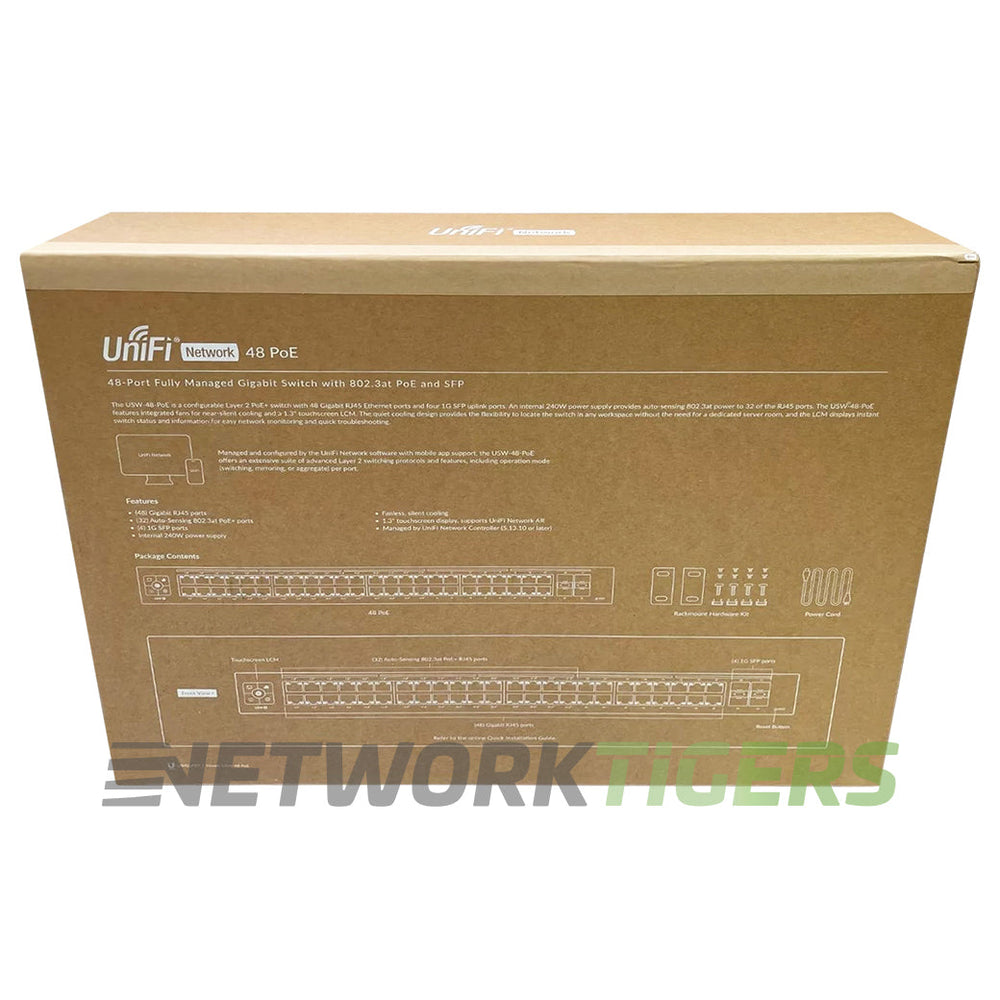 NEW Ubiquiti USW-48-PoE UniFi USW 48x 1GB PoE RJ45 4x 1GB SFP Switch