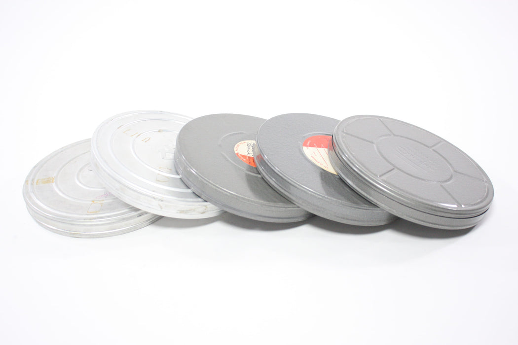 Vintage 16mm Film Canisters and Reels (Set of 5)