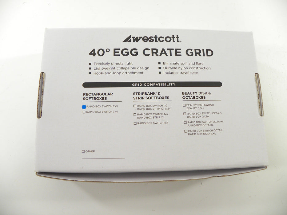 Westcott 40* Egg Crate Grid for Rapid Box Switch 2x3