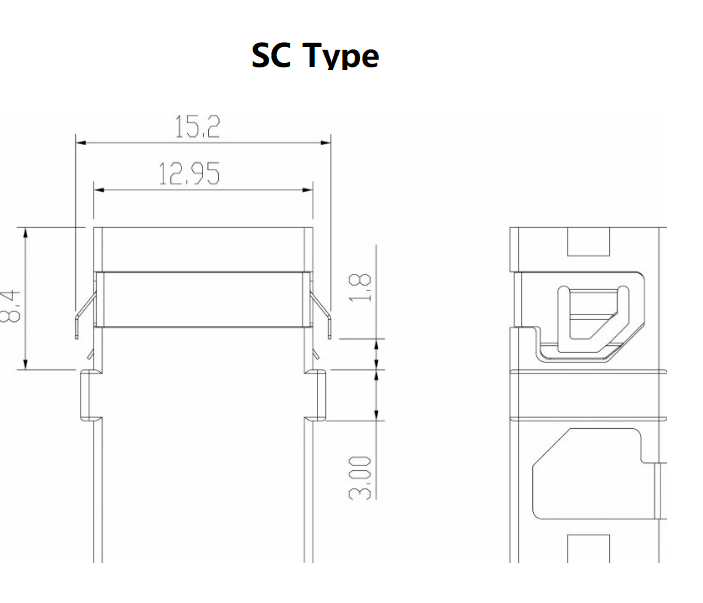 US Conec MTP®-8/12/24 Fiber Optic Adapter/Coupler, Black, Standard/SC Footprint, Reduced Flange