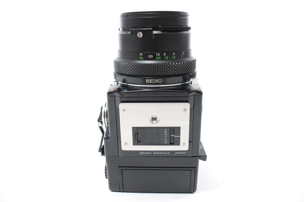 Zenza Bronica ETRS with Zenzanon EII 75mm f/2.8 Lens, 120 Film Back, and AE Prism