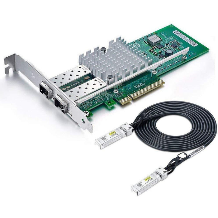 10Gtek for Intel E10G42BTDA 82599ES Chip 10GbE Ethernet Converged Network Adapter X520-DA2/X520-SR2, PCI-E X8 Dual SFP+ Port-FoxTI