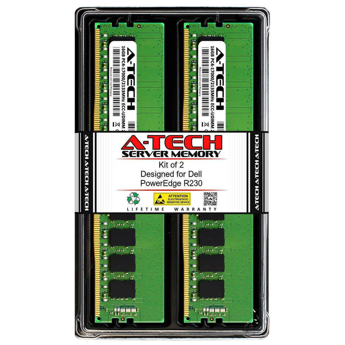 32GB 2X 16GB DDR4 2133 PC4-17000 ECC UDIMM for Dell PowerEdge R230 Memory RAM-FoxTI