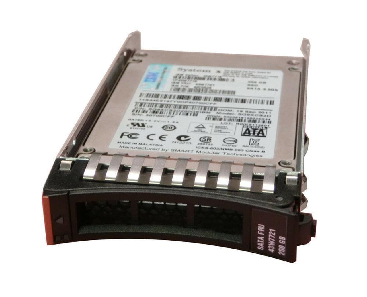 43W7718 - IBM 200 GB SATA 2.5" MLC HS SSD, FRU 43W7721 / SG9XCS2D disco IBM