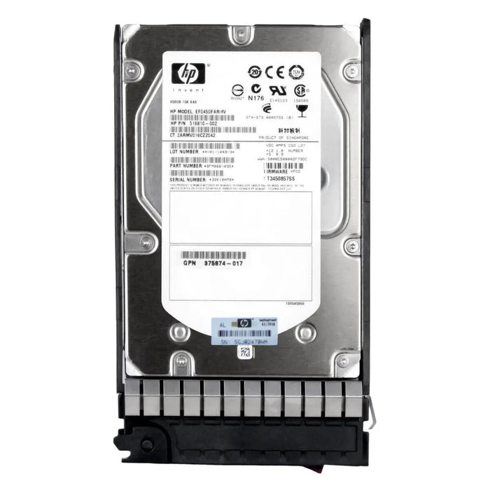 516816-B21 517352-001 533871-002 HP 450GB 15K 6G LFF SAS 3.5'' HOT PLUG DP HDD 102646114230 HP
