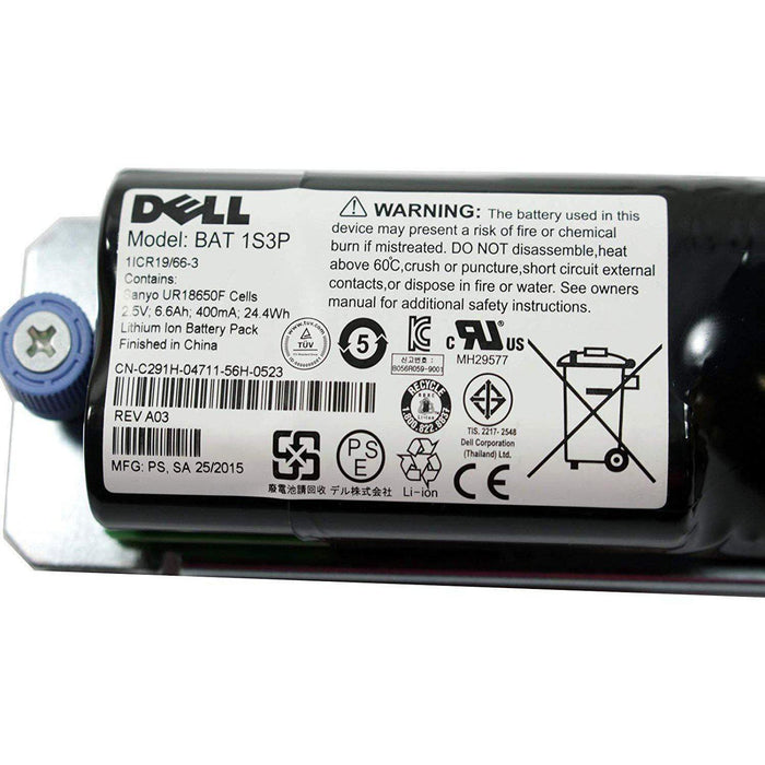 Bateria Dell Powervault MD3000Raid Back-Up Battery JY200 C291H 2.5V 6.6Ah 400mA BAT_1S3P 24.4Wh UR18650F-FoxTI