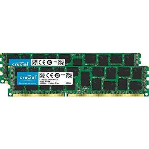 Crucial 32GB Kit (16GBx2) DDR3/DDR3L-1600 MT/s (PC3-12800) DR x4 RDIMM Server Memory CT2K16G3ERSLD4160B / CT2C16G3ERSLD4160B-FoxTI