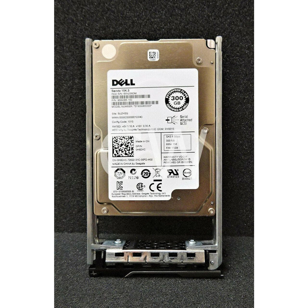 Dell H8DVC 0H8DVC 300GB 15K 6Gb/s SAS 2.5" HDD Hard Drive ST9300653SS W/ TRAY 715663215264-FoxTI