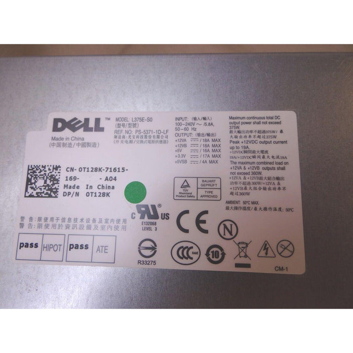 Dell PowerEdge T310 tower Power Supply 375W L375E-S0 PS-5371-1D-LF T128K Fonte-FoxTI