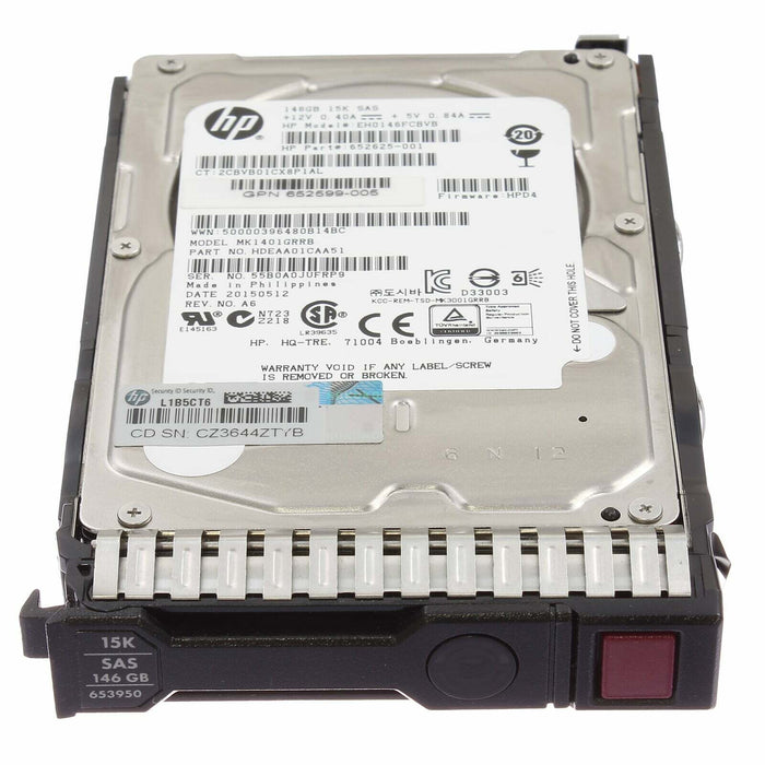 Disco HP 652605-B21 653950-001 146GB 6G SAS 15K 2.5IN SC Enterprise HDD HP