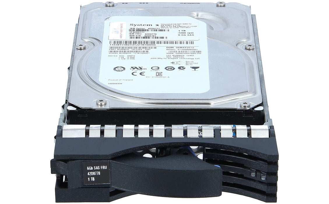 Disco IBM Seagate ST1000NM0001 1 TB 7200RPM HOT-SWAP SAS Hard Drive W/ TRAY 42D0778 IBM