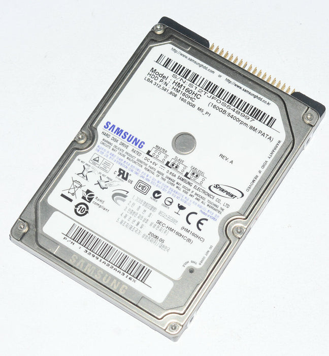 Disco Samsung HM160HC 160GB 5400rpm IDE, ATA, PATA Laptop 2.5" Hard Drive Seagate