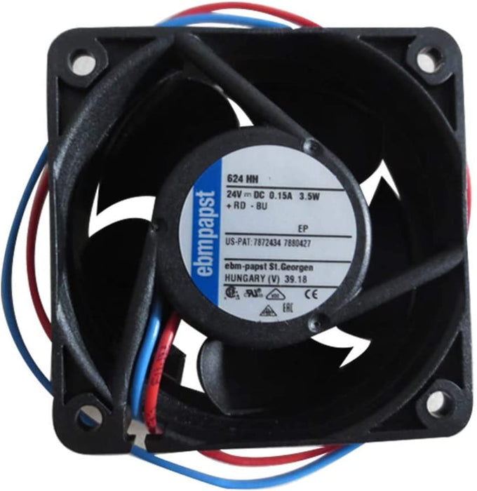 Ebmpapst 624HH Axial Fan, Square, 24V, DC, 2-3/8" Square