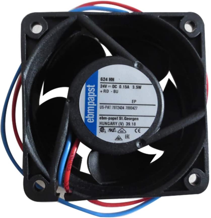 Ebmpapst 624HH Axial Fan, Square, 24V, DC, 2-3/8" Square