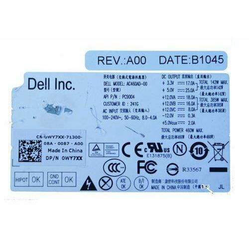 Fonte Dell 460W Power Supply Unit PSU XPS 7100, 8300 Systems, D460AD-00 - MFerraz Tecnologia