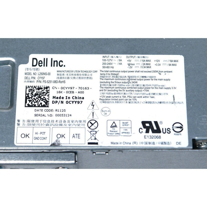 Dell Inspiron 530 Vostro 200 250W 250 Watt Power Supply Unit PSU (CYY97 L250NS-0)-FoxTI