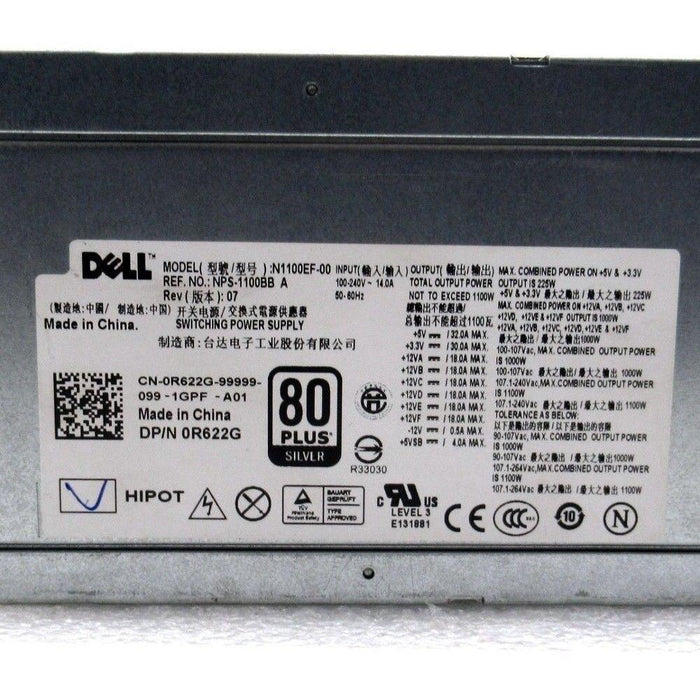 Fonte Dell R622G Precision T7500 PSU 1100W Watt Server Power Supply N1100EF-00 0R622G-FoxTI