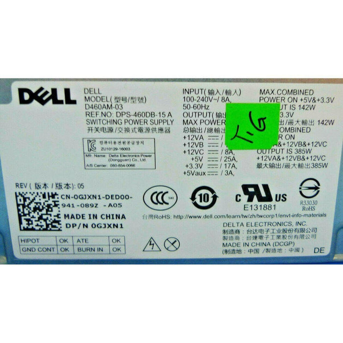 Genuine Dell XPS 8500 8700 8910 8920 460W Power Supply D460AM-03 GJXN1-FoxTI