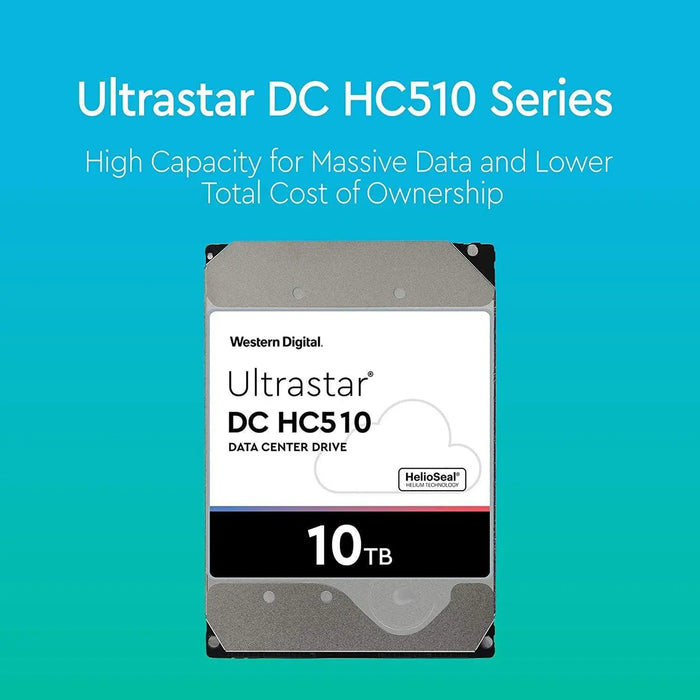 HGST WD Ultrastar DC HC510 10TB 7200 RPM SATA 6Gb/s 3.5" Helium Platform Enterprise Hard Disk Drive - HUH721010ALE604 (0F27606)-FoxTI