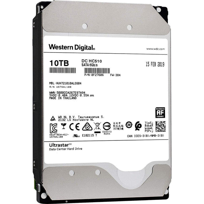 HGST WD Ultrastar DC HC510 10TB 7200 RPM SATA 6Gb/s 3.5" Helium Platform Enterprise Hard Disk Drive - HUH721010ALE604 (0F27606)-FoxTI