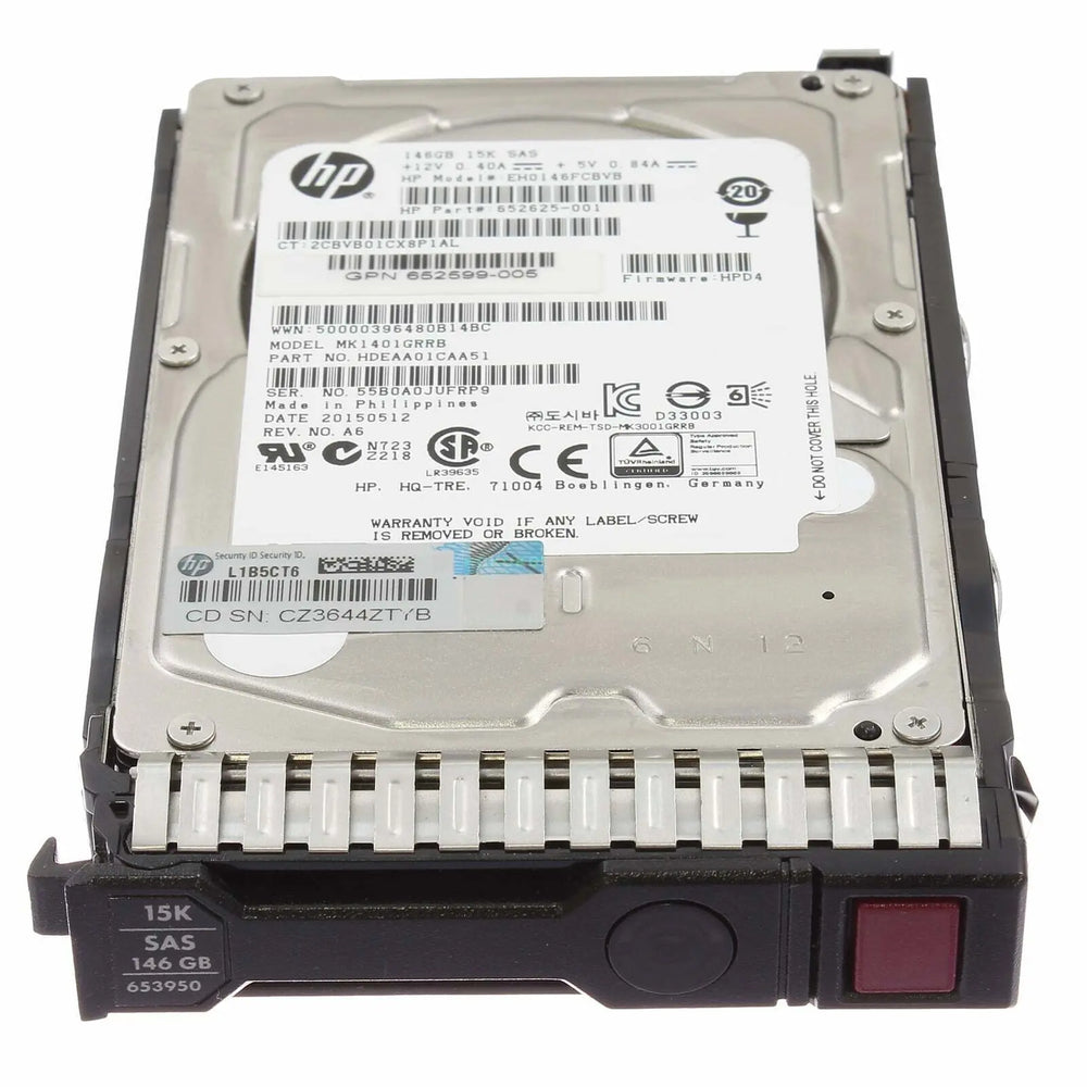 HP EH0146FBQDC 627114-001 146GB 15K 6G 2.5" SC HARD DRIVE FOR GEN8/9 Disco HP