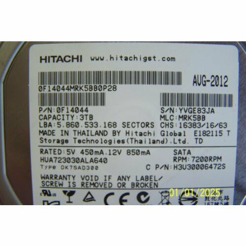 NETAPP X308A-R5 3TB 7.2K 3G LFF 3.5" SATA HARD DRIVE 00V7471 00V7470 W/TRAY - MFerraz Tecnologia