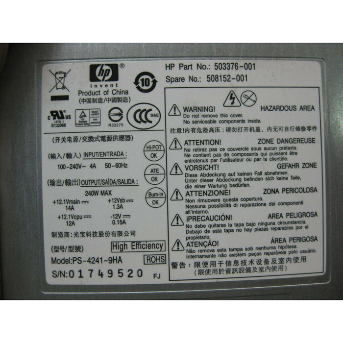 HP 6000 Power Supply PS-4241-9HA HP Part No 503376-001-FoxTI