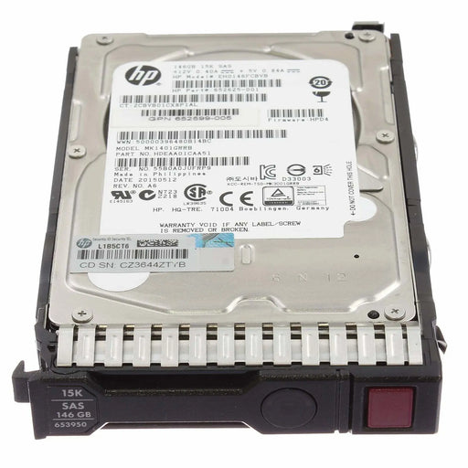 HP 652605-B21/653950-001/652599-002/652625-001-146GB 6G SAS 15K 2.5in G8/G9 886111585571 HP