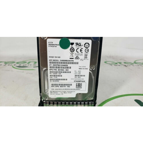 HPE 868774-002 867254-003 900GB 2.5" SFF Hot Swap 15K SAS 12Gbps HDD w/ HP Tray HPE