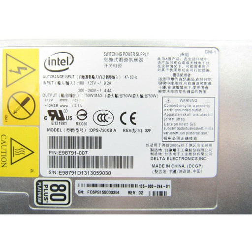 Intel DPS-750XB 750 Power Supply E98791-006 Delta emc 105-000-244 750W 709009935794-FoxTI